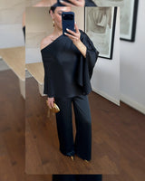 Satin Off-Shoulder Set