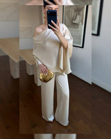 Satin Off-Shoulder Set