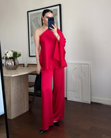 Satin Off-Shoulder Set