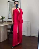 Satin Off-Shoulder Set