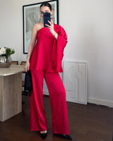 Satin Off-Shoulder Set