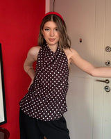 Satin Polka Halter Top