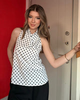 Satin Polka Halter Top