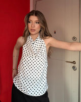 Satin Polka Halter Top
