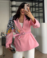 Scarf Elegant Blazer + Belt