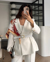 Scarf Elegant Blazer + Belt
