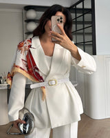 Scarf Elegant Blazer + Belt