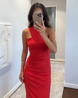 Scarlet Asymmetric Maxi Dress