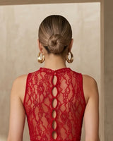 Scarlet Lace Drape Top