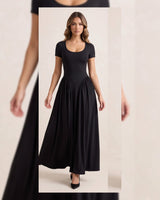 Scoop-Neck Maxi Dress