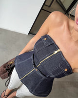Sculpted Denim Top