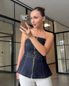 Sculpted Denim Top