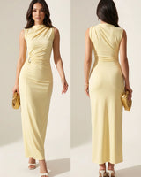 Sculpted Drape Evening Dress