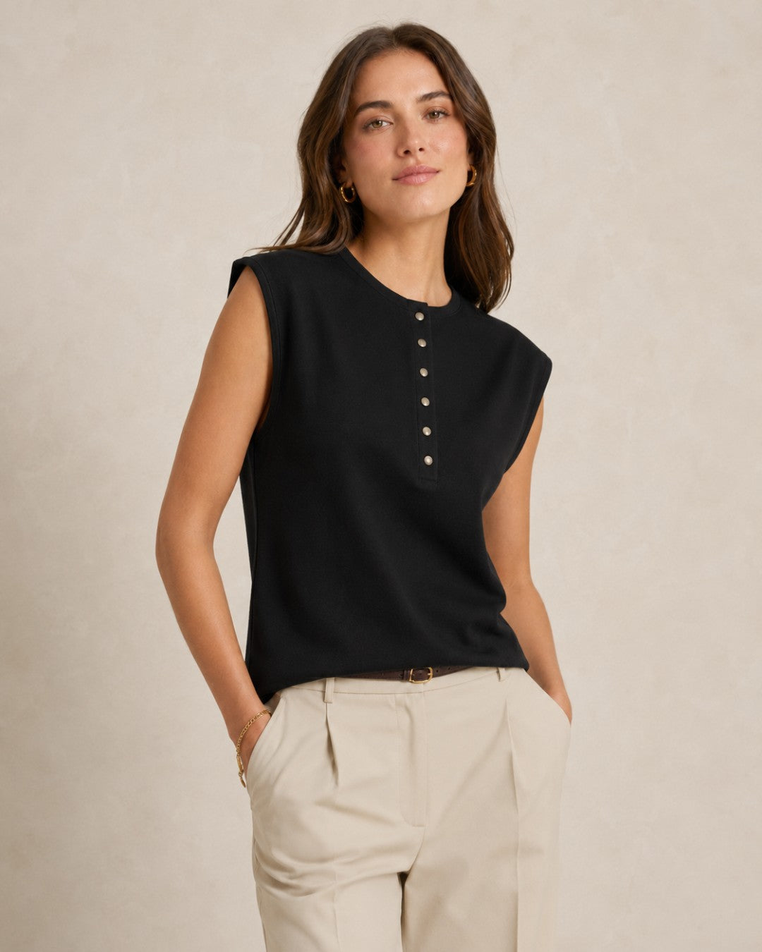Sculpted Henley Top