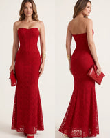 Sculpted Lace Mermaid Gown Dress