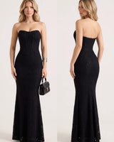 Sculpted Lace Mermaid Gown Dress