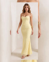 Sculpted Lace Mermaid Gown Dress