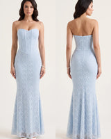 Sculpted Lace Mermaid Gown Dress