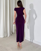 Sculpted Off-Shoulder Drape Dress