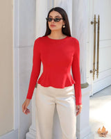 Sculpted Peplum Top