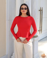 Sculpted Peplum Top