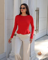 Sculpted Peplum Top