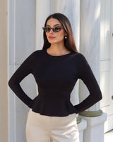 Sculpted Peplum Top