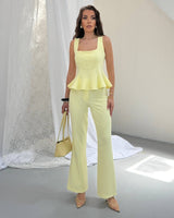 Sculpted Peplum Trouser Set