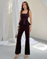 Sculpted Peplum Trouser Set