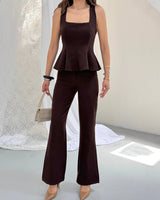 Sculpted Peplum Trouser Set