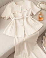 Sculpted Tweed Set + Belt