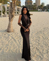 Sheer Lace Detail Gown