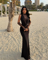 Sheer Lace Detail Gown