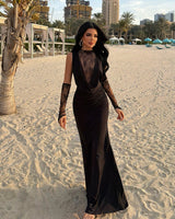 Sheer Lace Detail Gown