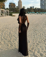 Sheer Lace Detail Gown