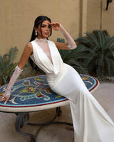 Sheer Lace Detail Gown