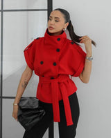 Signature Button Blazer + Belt