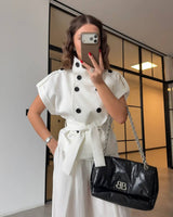 Signature Button Blazer + Belt