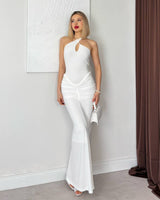 Sleek Drape Maxi Dress