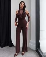 Soft LacHalter Jumpsuit with Gloves
