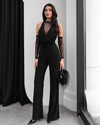 Soft LacHalter Jumpsuit with Gloves