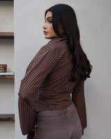 Striped Tie-Waist Shirt