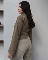 Striped Tie-Waist Shirt