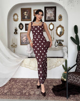 Structured Polka Midi Dress