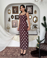 Structured Polka Midi Dress