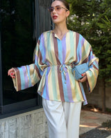 Sunset Summer Striped Shirt + Belt