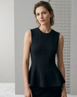 Tailored Waist Flare Top