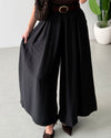 Tailored Wide-Leg Pants + Belt