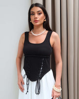 The Noir Corset Midi Dress