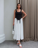 The Noir Corset Midi Dress
